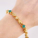 Pulso Rústico Jardín Trébol 24.5 g / 8 1/2 in / 7 mm Oro Amarillo 18K