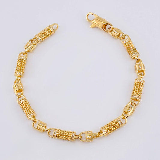 Pulso Rústico Malla Cilíndrica 20 g / 8 1/4 in / 5,7 mm Oro Amarillo 18K