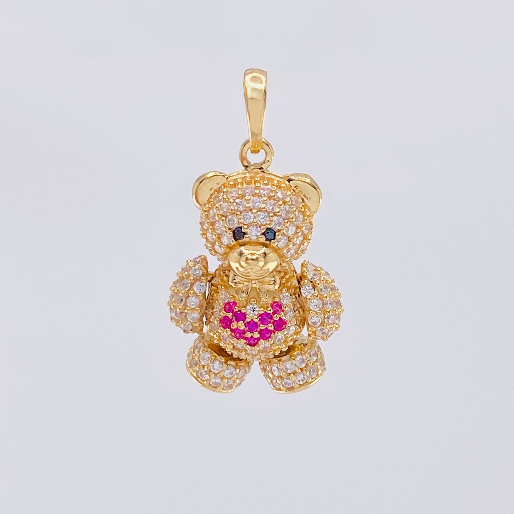 Dije Oso Articulado Corazón 4.55 g / 1 in Oro Amarillo 18K