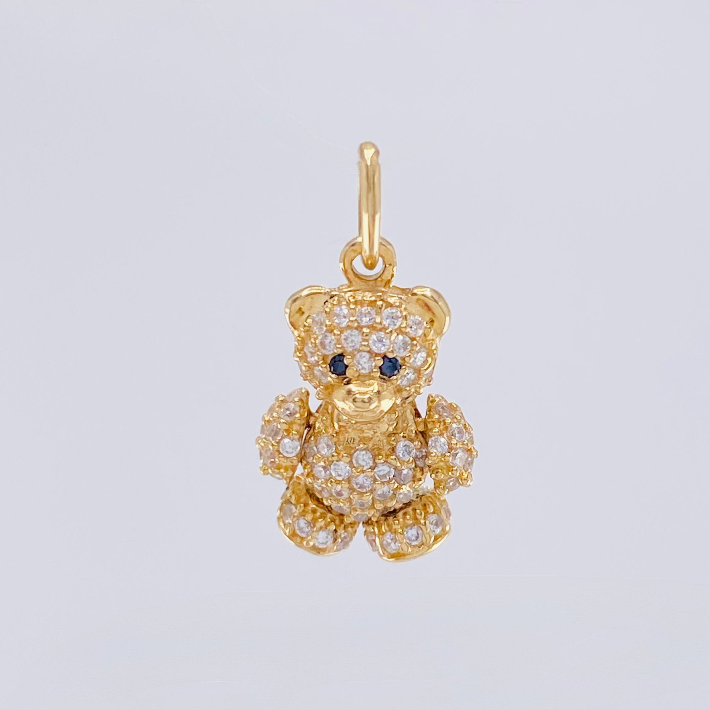 Pendant Articulated Bear 2.55 g / 3/4 in Yellow Gold 18K