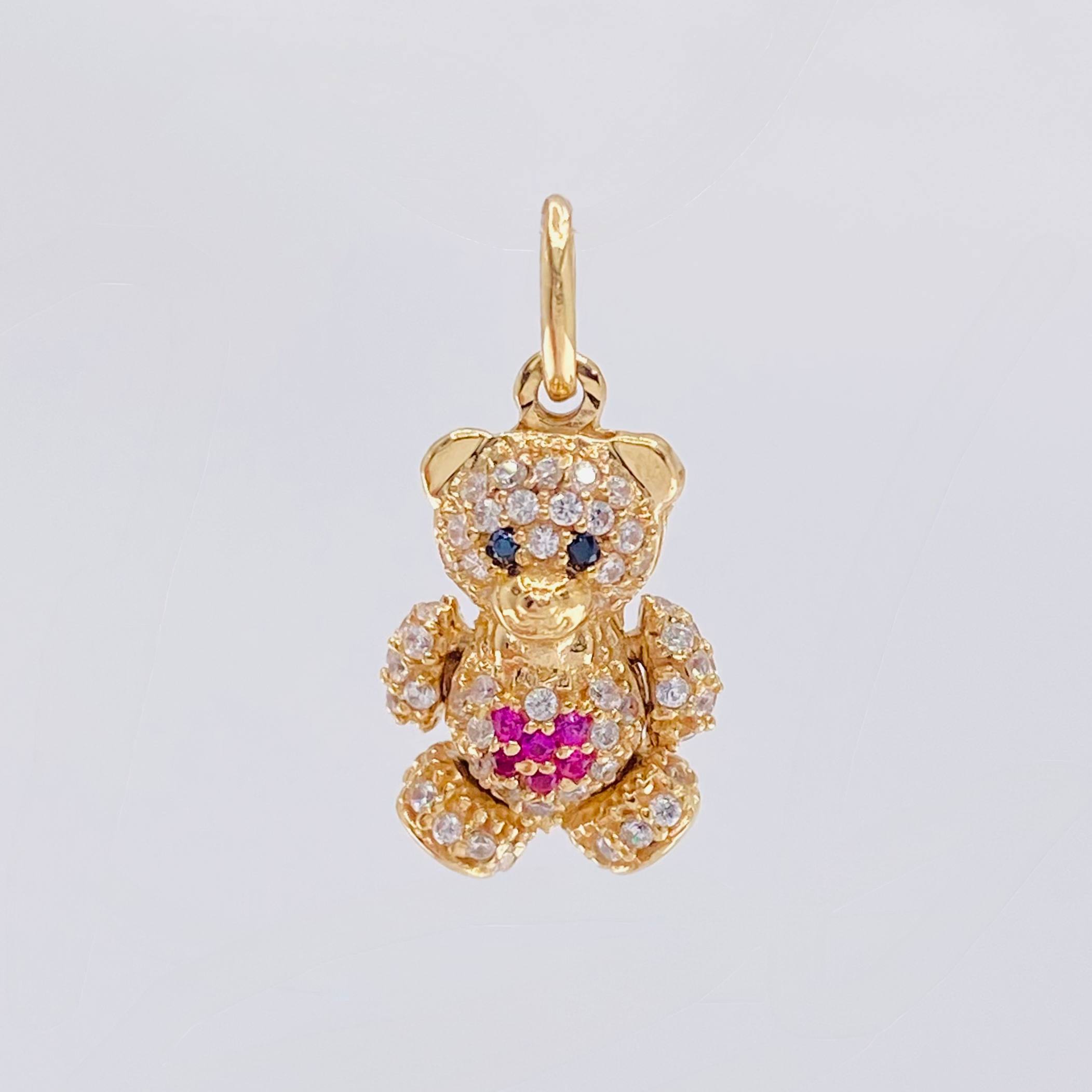 Pendant Articulated Bear Heart 2.65 g / 3/4 in Yellow Gold 18K