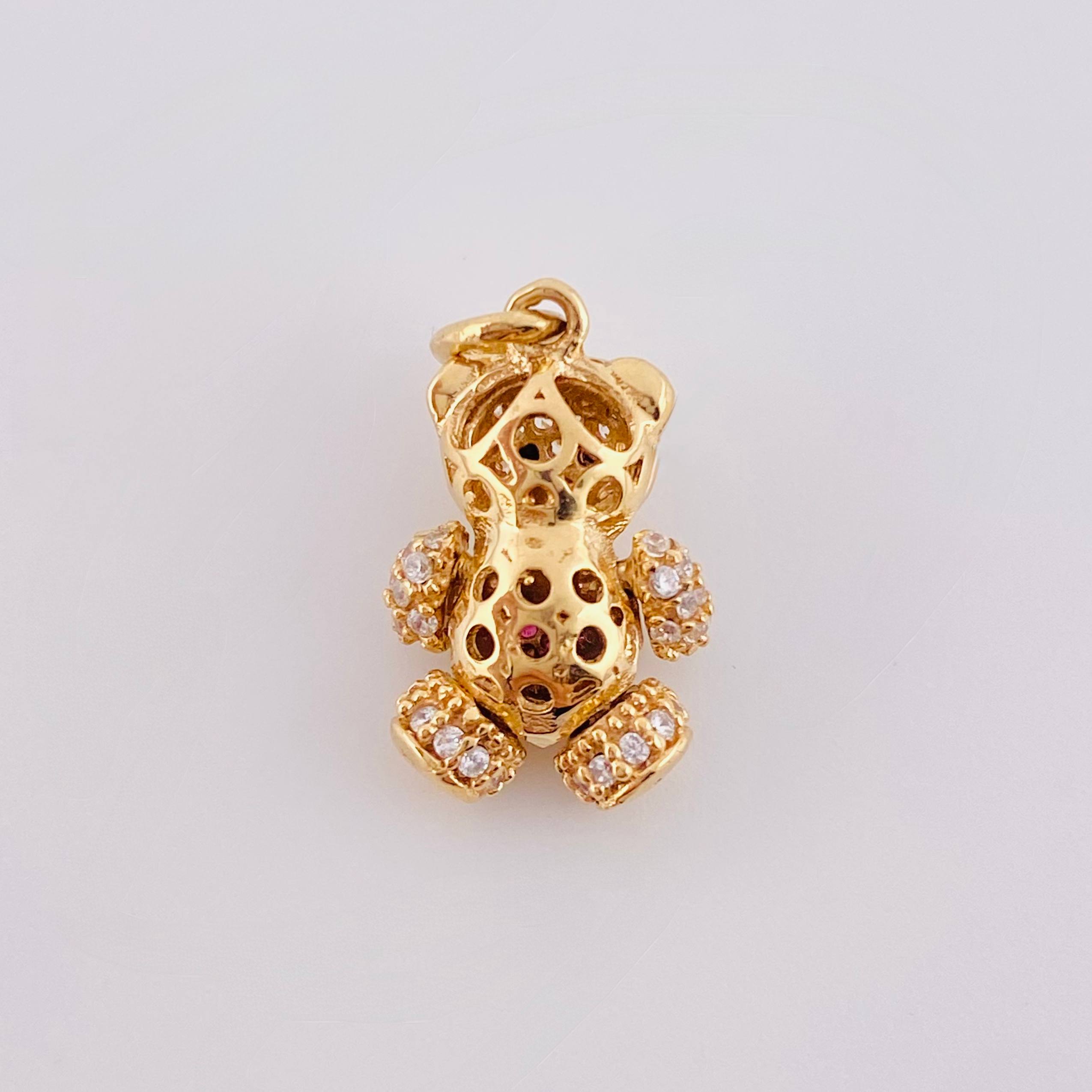 Dije Oso Articulado Corazón 2.55 g / 3/4 in Oro Amarillo 18K