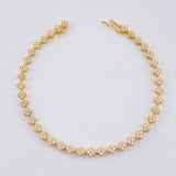 Pulso Tenis Floreado 6.6 g / 7 in / 4,15 mm Oro Amarillo 18K
