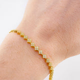 Pulso Tenis Floreado 6.6 g / 7 in / 4,15 mm Oro Amarillo 18K
