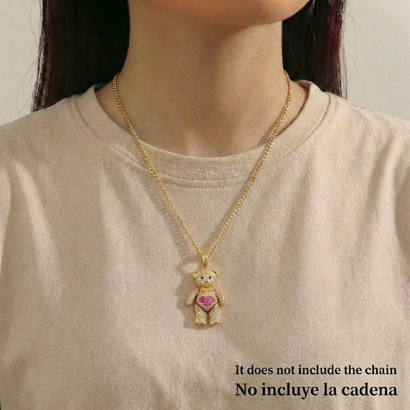 Articulated Bear Pendant Heart 8.3 g / 1 1/2 in 18K Yellow Gold