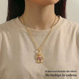 Articulated Bear Pendant Heart 8.3 g / 1 1/2 in 18K Yellow Gold