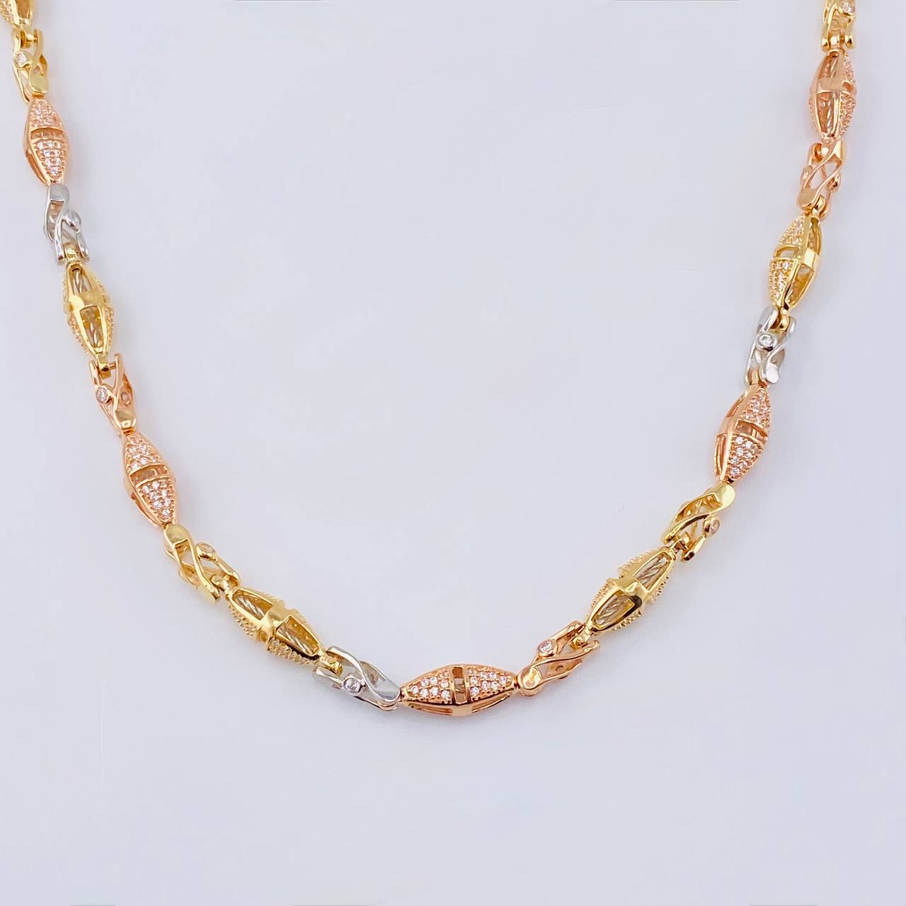 Chain Rustic Dubai Spiral 58.05 g / 25 1/2 in / 6 mm Three-Tone 18K