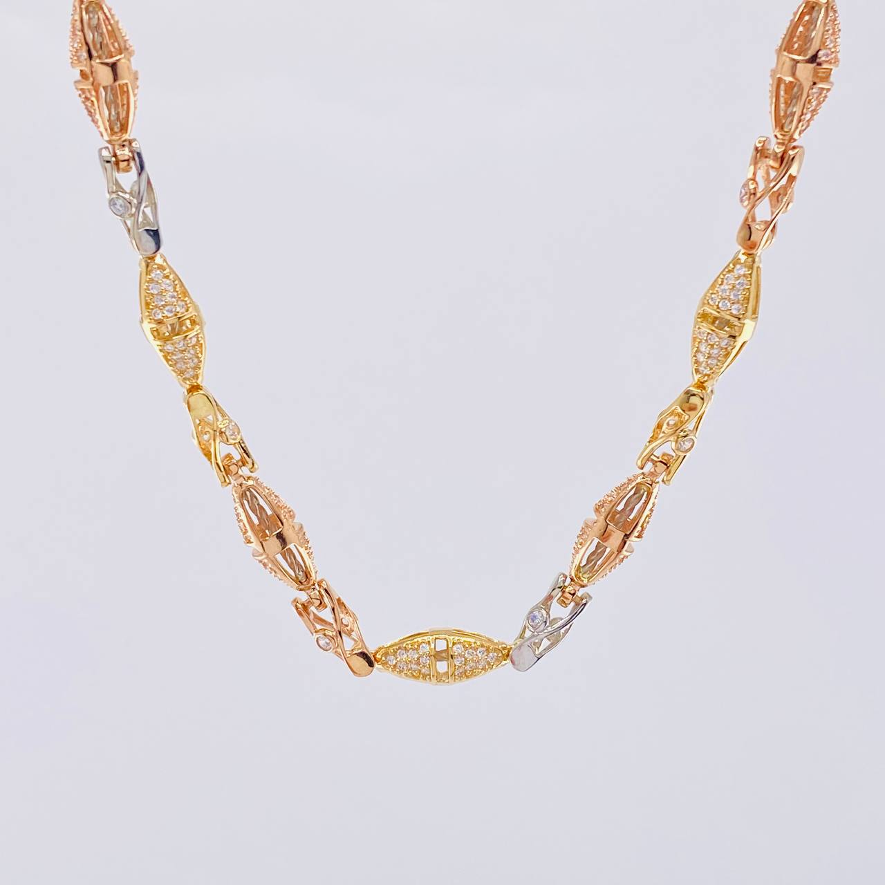 Chain Rustic Dubai Spiral 58.05 g / 25 1/2 in / 6 mm Three-Tone 18K