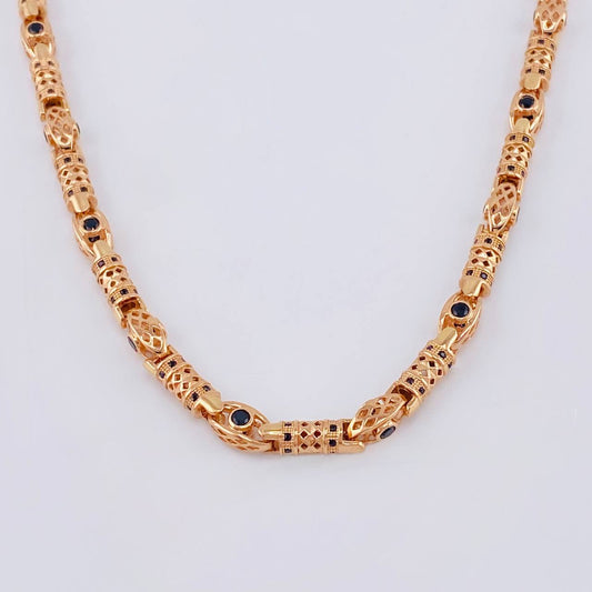 Chain Rustic Rhombic Cylinders 63.8 g / 25 1/2 in / 5.5 mm Rose Gold 18K