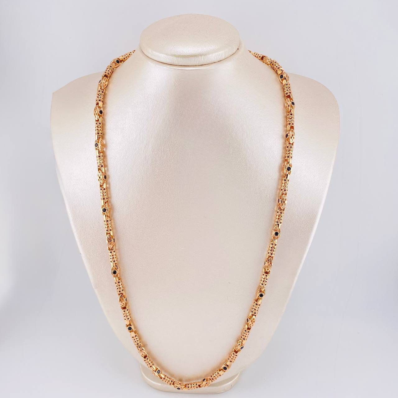 Chain Rustic Rhombic Cylinders 63.8 g / 25 1/2 in / 5.5 mm Rose Gold 18K