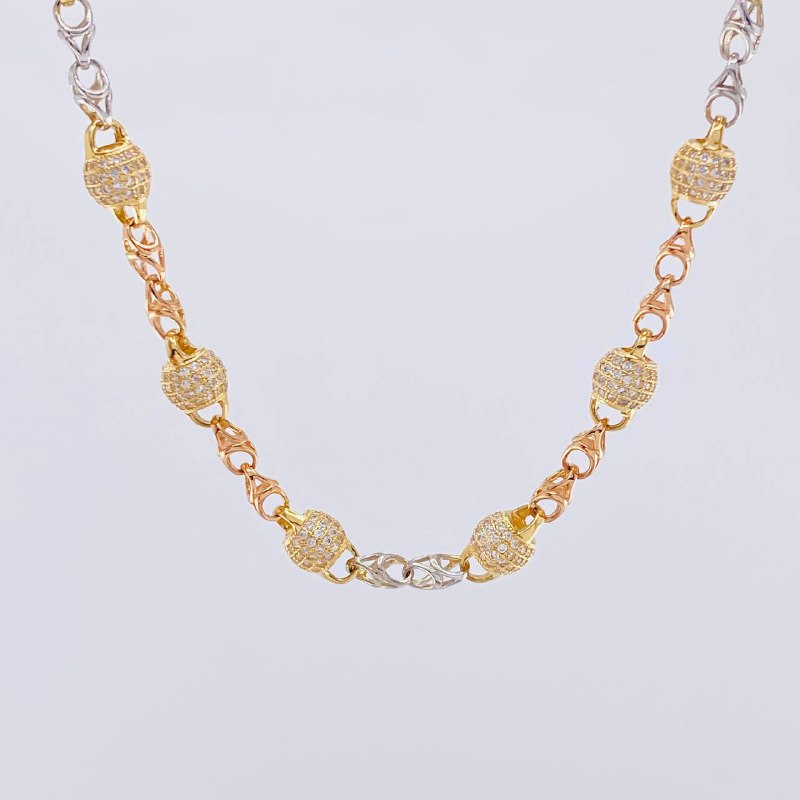 Rustic Chain Spiral Majal 43 g / 25 1/2 in / 6.6 mm Three Golds 18K