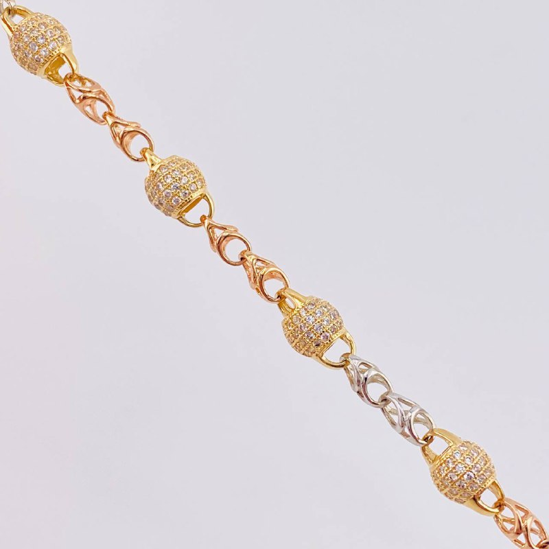 Rustic Chain Spiral Majal 43 g / 25 1/2 in / 6.6 mm Three Golds 18K