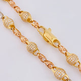 Rustic Chain Spiral Majal 43 g / 25 1/2 in / 6.6 mm Three Golds 18K