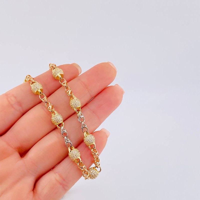 Rustic Chain Spiral Majal 43 g / 25 1/2 in / 6.6 mm Three Golds 18K