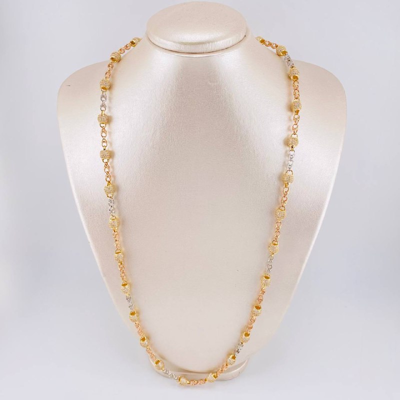 Rustic Chain Spiral Majal 43 g / 25 1/2 in / 6.6 mm Three Golds 18K