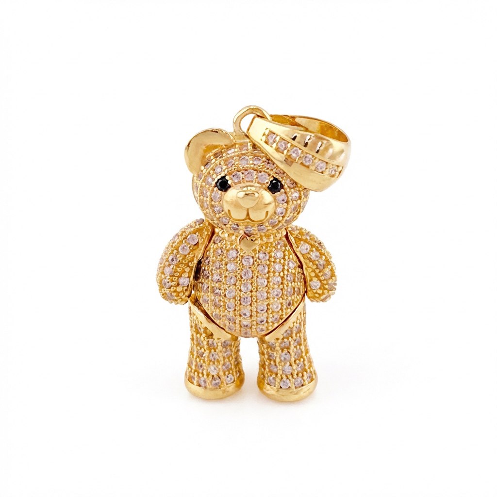 Pendant Articulated Bear 8.85 g / 1 1/2 in Yellow Gold 18K
