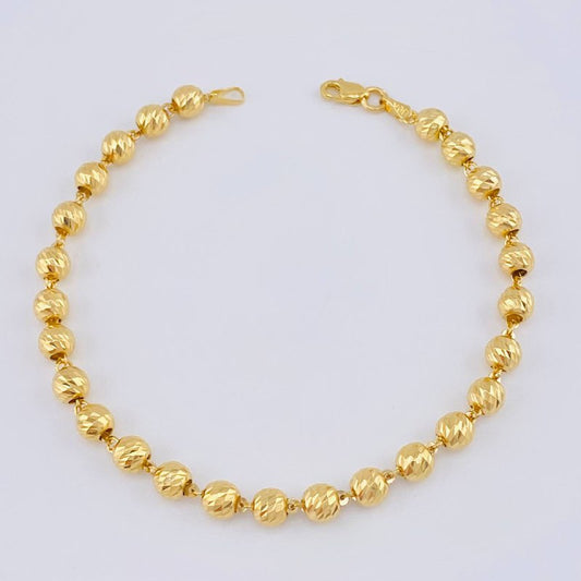 Diamond Cut Military Bracelet 6.35 g / 7 1/2 in / 5.05 mm 18K Yellow Gold