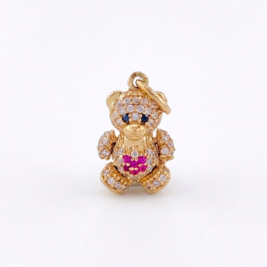 Dije Oso Articulado Corazón 2.65 g / 3/4 in Oro Amarillo 18K