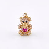 Dije Oso Articulado Corazón 2.65 g / 3/4 in Oro Amarillo 18K