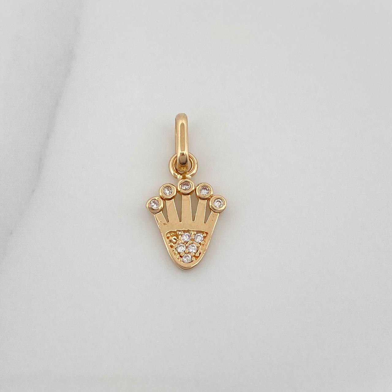 Dije Corona 0.85gr / 3/4 in / Oro Amarillo 18K &