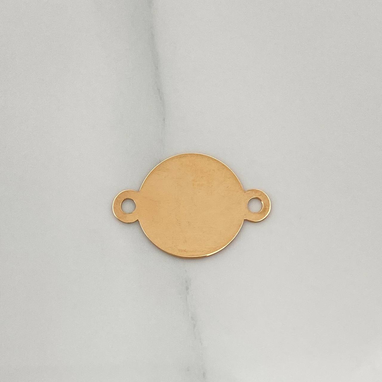 Herraje Placa Circular 0.5gr / 3/4 in / Oro Amarillo 18K &
