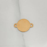 Herraje Placa Circular 0.5gr / 3/4 in / Oro Amarillo 18K &