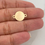 Herraje Placa Circular 0.5gr / 3/4 in / Oro Amarillo 18K &
