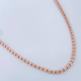 Cadena Ice 12.8gr / 24 1/4 in / Dos Oros Blanco Rosa +4 14K Italy $