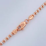 Cadena Ice 12.8gr / 24 1/4 in / Dos Oros Blanco Rosa +4 14K Italy $