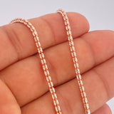 Cadena Ice 12.8gr / 24 1/4 in / Dos Oros Blanco Rosa +4 14K Italy $