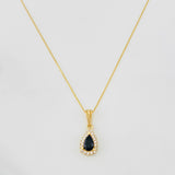 Set Cadena Veneciana + Dije Halo Lágrima / 1.9g / 16 in Oro Amarillo 18K