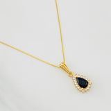Set Cadena Veneciana + Dije Halo Lágrima / 1.9g / 16 in Oro Amarillo 18K
