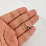 Set Cadena Veneciana + Dije Halo Lágrima / 1.9g / 16 in Oro Amarillo 18K