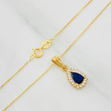 Set Cadena Veneciana + Dije Halo Lágrima / 1.95g / 16 in Oro Amarillo 18K