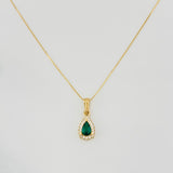 Set Cadena Veneciana + Dije Halo Lágrima / 1.95g / 16 in Oro Amarillo 18K