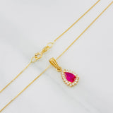 Set Cadena Veneciana + Dije Halo Lágrima / 1.95g / 16 in Oro Amarillo 18K
