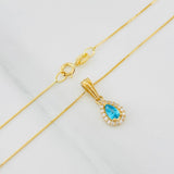 Set Cadena Veneciana + Dije Halo Lágrima / 1.55g / 16 in Oro Amarillo 18K