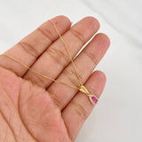 Set Cadena Veneciana + Dije Lágrima / 1.55g / 16 in Oro Amarillo 18K