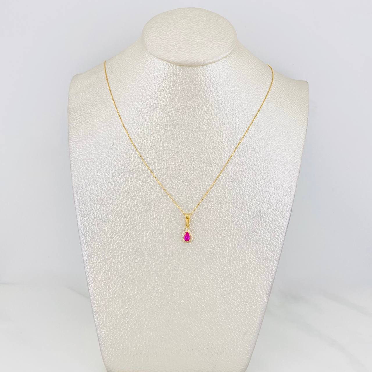 Set Cadena Veneciana + Dije Lágrima / 1.55g / 16 in Oro Amarillo 18K