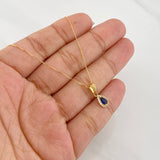 Set Cadena Veneciana + Dije Halo Lágrima / 1.6g / 16 in Oro Amarillo 18K