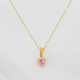 Set Cadena Veneciana + Dije Halo Corazón / 1.75g / 16 in Oro Amarillo 18K