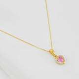 Set Cadena Veneciana + Dije Halo Corazón / 1.75g / 16 in Oro Amarillo 18K