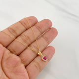 Set Cadena Veneciana + Dije Halo Corazón / 1.7g / 16 in Oro Amarillo 18K