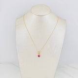 Set Cadena Veneciana + Dije Halo Corazón / 1.7g / 16 in Oro Amarillo 18K