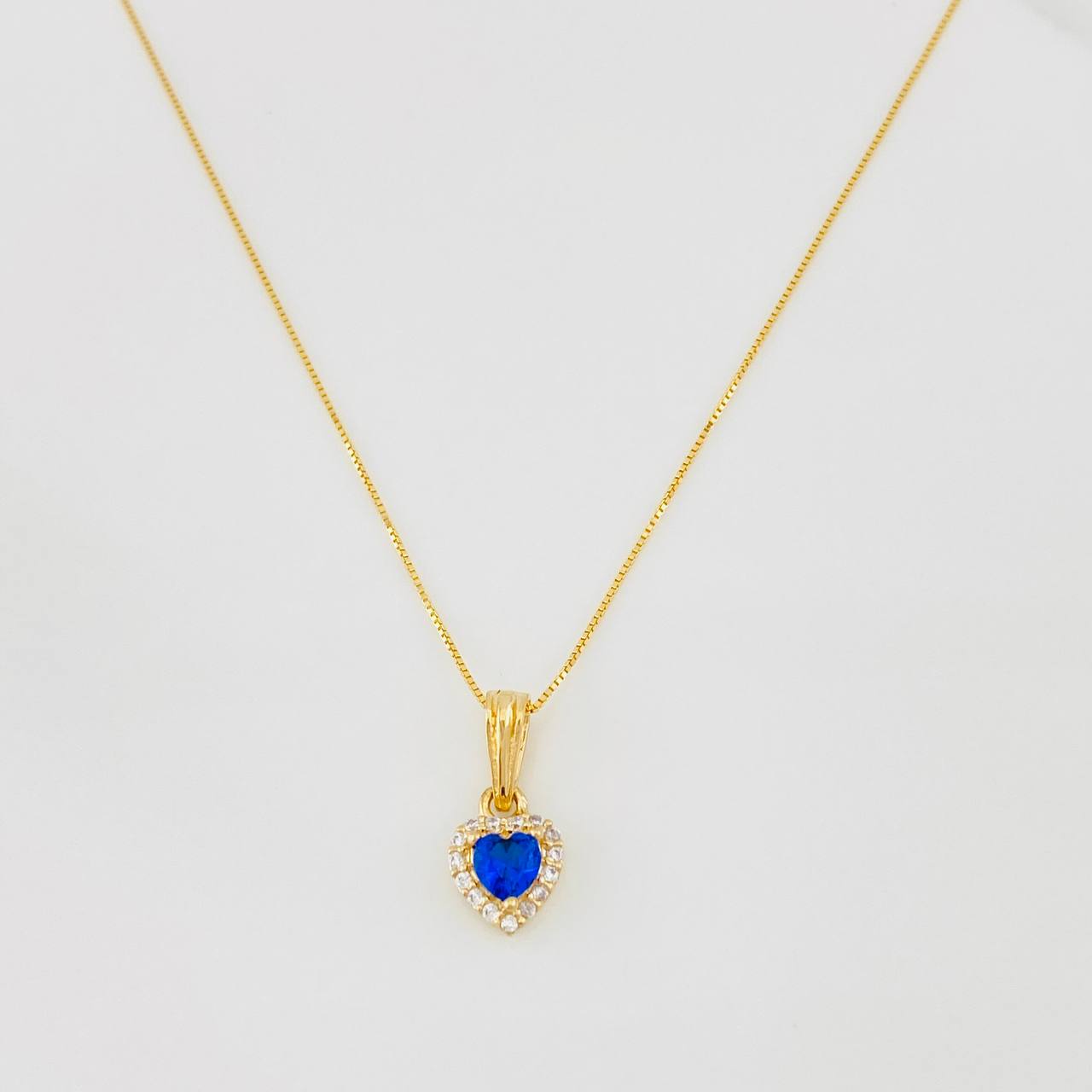 Venetian Chain Set + Heart Halo Pendant / 1.8g / 16 in 18K Yellow Gold