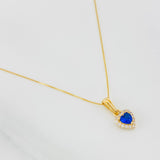 Venetian Chain Set + Heart Halo Pendant / 1.8g / 16 in 18K Yellow Gold