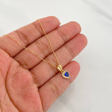 Venetian Chain Set + Heart Halo Pendant / 1.8g / 16 in 18K Yellow Gold