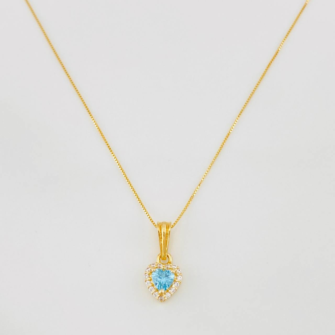 Venetian Chain Set + Heart Halo Pendant / 1.75g / 16 in 18K Yellow Gold