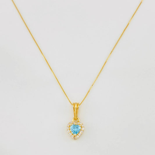 Set Cadena Veneciana + Dije Halo Corazón / 1.75g / 16 in Oro Amarillo 18K