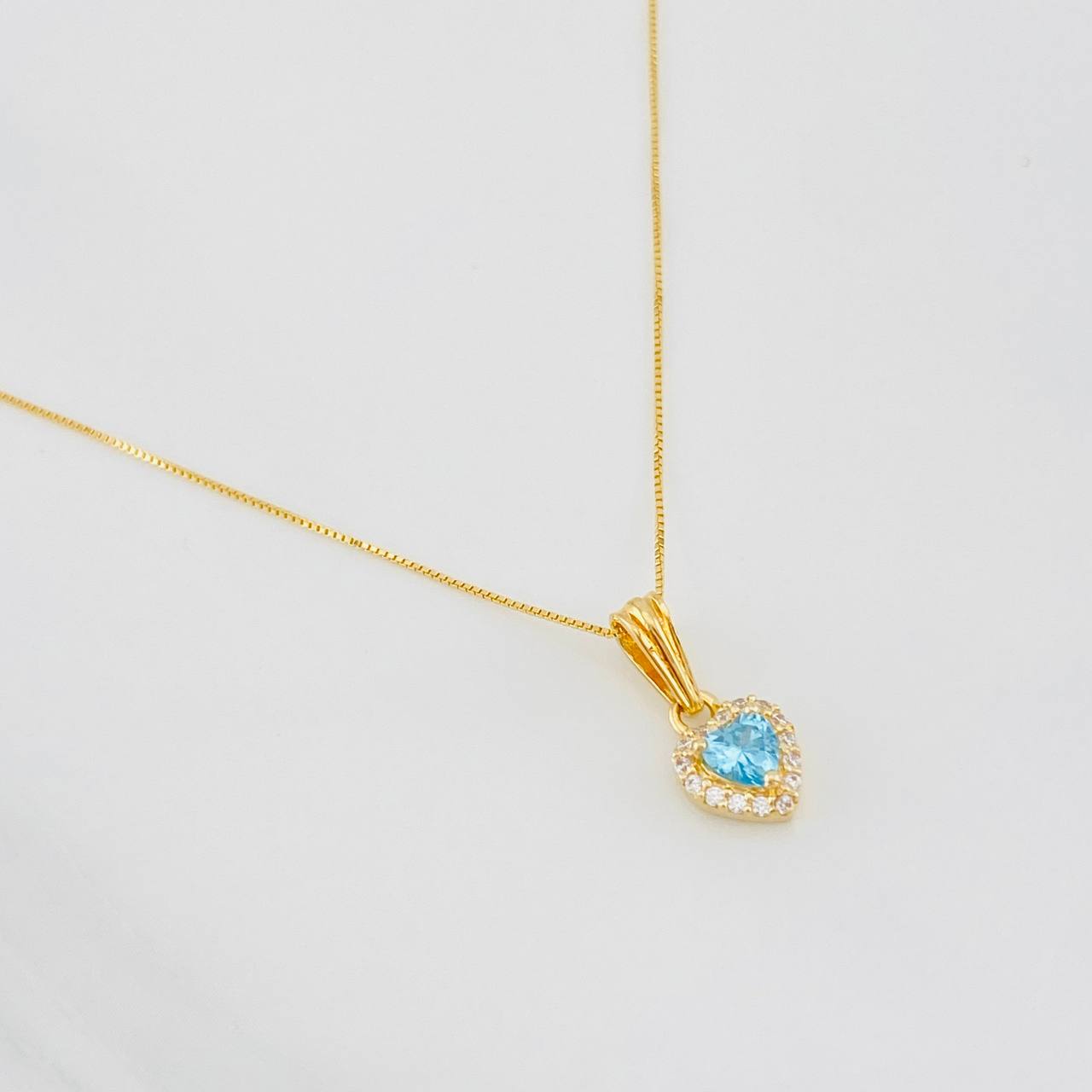 Venetian Chain Set + Heart Halo Pendant / 1.75g / 16 in 18K Yellow Gold
